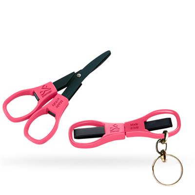 MINI-CISEAUX PLIABLES AVEC PORTE CLEF - COLORIS ROSE