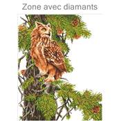 KIT BRODERIE DIAMANT - HIBOU AU CREPUSCULE 