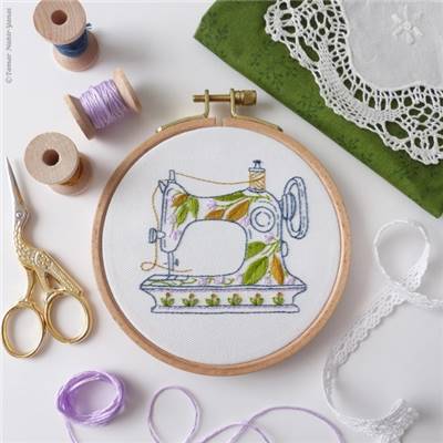 THE BLUE ROSE - KIT BRODERIE 16X16CM - TAMBOUR NON INCLUS - TAMAR NY