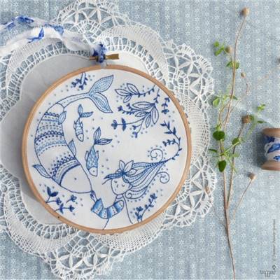 OCEAN PRINCESS - KIT BRODERIE 21X21CM - TAMBOUR NON INCLUS - TAMAR NY