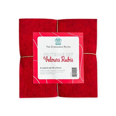 PACK RUBIS - 9 COLORIS DE FEUTRINE 15x15cm EN CAMAIEUX