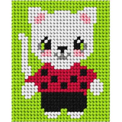 KIT DEMI POINT ENFANT 17 X 20,5 CM - PETIT CHAT AU PULL OVER
