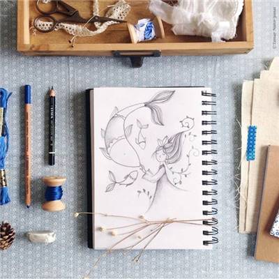 OCEAN PRINCESS - KIT BRODERIE 21X21CM - TAMBOUR NON INCLUS - TAMAR NY