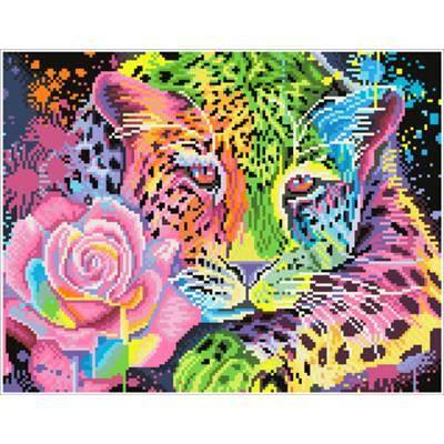 KIT BRODERIE DIAMANT - NEON RAINBOW LEOPARD