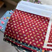 LIASSE ECHANTILLONNAGE 47 TISSUS JAPONAIS SEVENBERRY - 25X20 CM ENV.