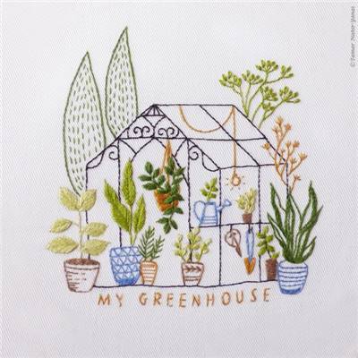 GREENHOUSE - KIT BRODERIE 21X21CM - TAMBOUR NON INCLUS - TAMAR NY