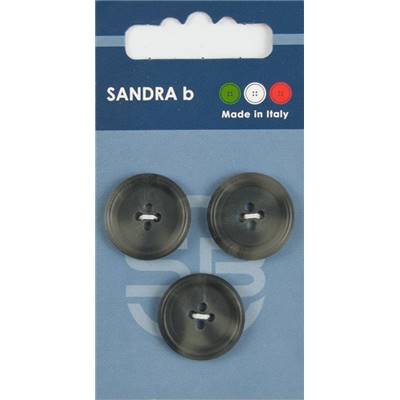 Carte 3 boutons polyester Nobu 4 trous - 20,5 mm - Gris