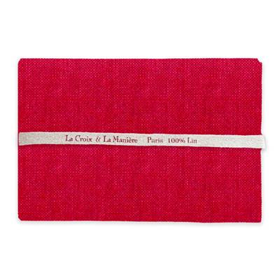 COUPON 50 X 70CM LIN 12 FILS ROUGE