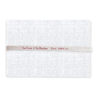 COUPON 50 X 70CM LIN 12 FILS BLANC