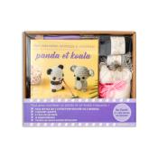 KIT MES ADORABLES ANIMAUX  A CROCHETER - PANDA ET KOALA