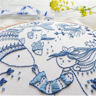 OCEAN PRINCESS - KIT BRODERIE 21X21CM - TAMBOUR NON INCLUS - TAMAR NY