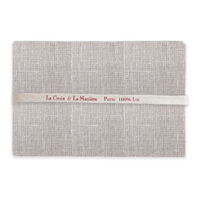 COUPON 50 X 70CM LIN 12 FILS GRIS PERLE