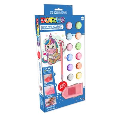 COFFRET ACTIVITE BRODERIE DIAMANT DOTZIES - LICORNE MUSICIENNE