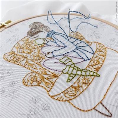 TAKING MY TIME - KIT BRODERIE 21X21CM - TAMBOUR NON INCLUS - TAMAR NY