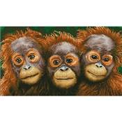 KIT BRODERIE DIAMANT - 3 PETITS SINGES 