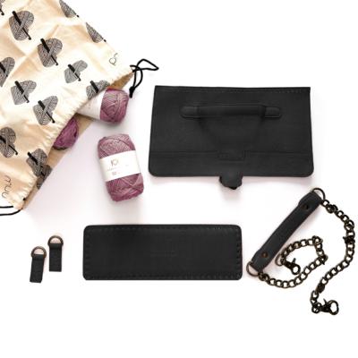 KIT HAUMEA BAG MUUD - CUIR NOIR - COULEUR DARK OLD ROSE