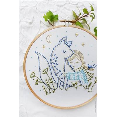 WINTER FOX - KIT BRODERIE 21X21CM - TAMBOUR NON INCLUS - TAMAR NY