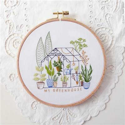 GREENHOUSE - KIT BRODERIE 21X21CM - TAMBOUR NON INCLUS - TAMAR NY