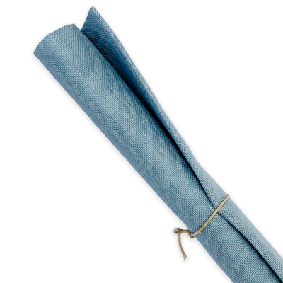 COUPON 45 X 45CM LIN 12 FILS BLEU ACIER