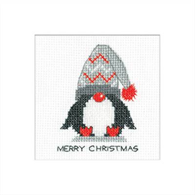 LOT 3 KITS CARTES DE NOEL AU POINT DE CROIX - PENGUIN WOOLY HAT (A)