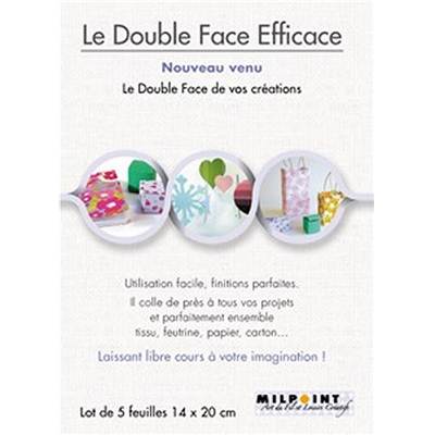 LE DOUBLE-FACE EFFICACE - LOT DE 5 FEUILLES 20 X 14 CM