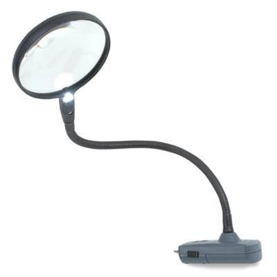 LOUPE MAINS-LIBRES ULTRA LUMINEUSE AVEC BRAS FLEXIBLE ET SERRE-JOINT