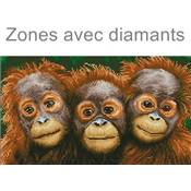 KIT BRODERIE DIAMANT - 3 PETITS SINGES 