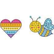 KIT BIG DOTZ 2 STICKERS COEUR ABEILLE - QUICK DOTZ BRODERIE DIAMANT