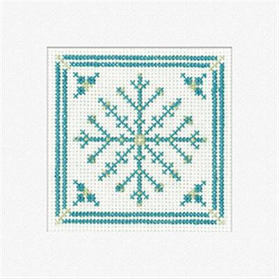 LOT 3 KITS CARTES DE NOEL POINT DE CROIX -FILIGREE SNOWFLAKE TEAL (A)