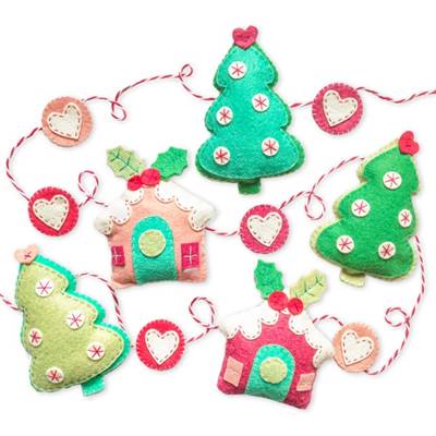 KIT FEUTRINE GUIRLANDE MAISONS & SAPINS DE NOEL