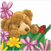 KIT BRODERIE DIAMANT - PETIT OURS JOUE A CACHE-CACHE