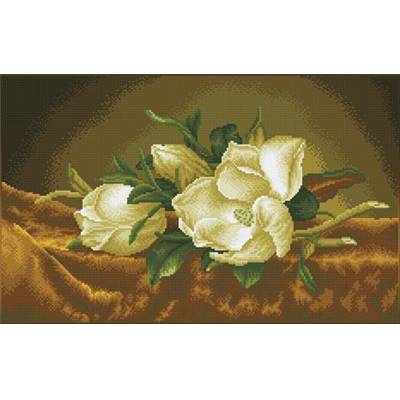 KIT BRODERIE DIAMANT - MAGNOLIAS SUR DU VELOURS