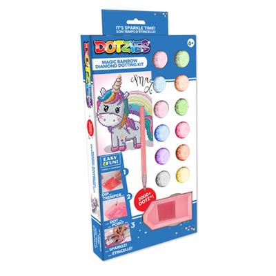 COFFRET ACTIVITE BRODERIE DIAMANT DOTZIES - LICORNE ARC-EN-CIEL 