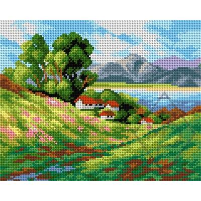 CANEVAS ANTIQUE 24 X 30 CM - PAYSAGE DE CAMPAGNE