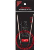 AIGUILLES CIRCULAIRES FIXES METAL CHIAOGOO RED LACE - 100CM - N2.5