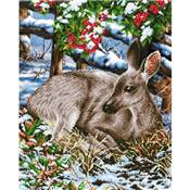 KIT BRODERIE DIAMANT - LA BICHE EN HIVER 