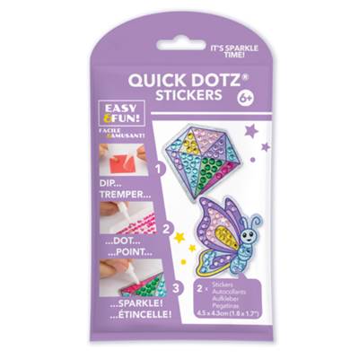 KIT BIG DOTZ 2 STICKERS DIAMANT PAPILLON -QUICK DOTZ BRODERIE DIAMANT