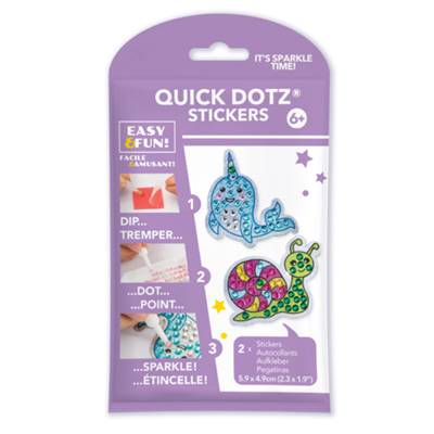 KIT BIG DOTZ 2 STICKERS NARVAL ESCARGOT - QUICK DOTZ BRODERIE DIAMANT