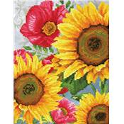 KIT BRODERIE DIAMANT - POPPIES SUNFLOWERS