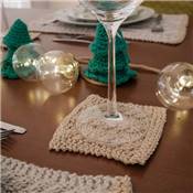 KIT SET DE TABLE ET SOUS-VERRE ZAGREB HOOOKED - BISCUIT