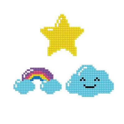 KIT BRODERIE DIAMANT DOTZIES - LOT 3 STICKERS SKY