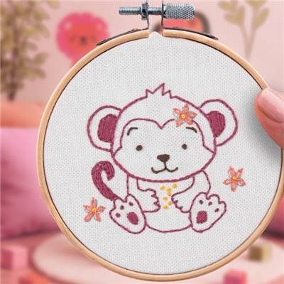 FRENCH'KITS - BRODERIE DÉCORATIVE - BEBE SINGE