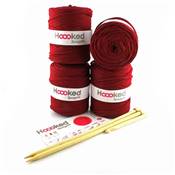 KIT POUF AU TRICOT ET AU CROCHET HOOOKED - BORDEAUX