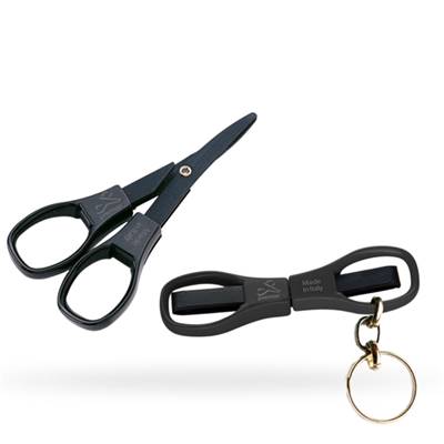 MINI-CISEAUX PLIABLES AVEC PORTE CLEF - COLORIS NOIR