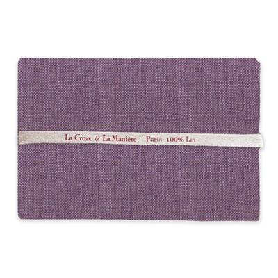 COUPON 50 X 70CM LIN 12 FILS AUBERGINE