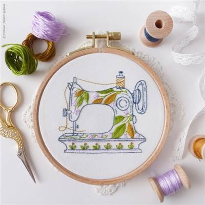 THE BLUE ROSE - KIT BRODERIE 16X16CM - TAMBOUR NON INCLUS - TAMAR NY