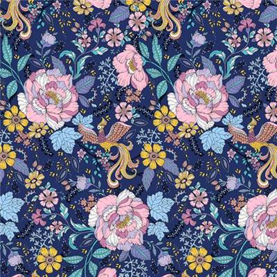 TISSU DASHWOOD STUDIO - ACE LAWN - 1682L NAVY - COTON - 148 CM