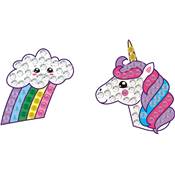 KIT BIG DOTZ 2 STICKERS NUAGE LICORNE - QUICK DOTZ BRODERIE DIAMANT