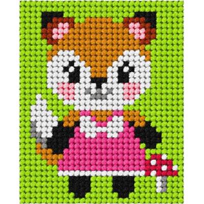 KIT DEMI POINT ENFANT 17 X 20,5 CM - PETITE RENARDE AU CHAMPIGNON