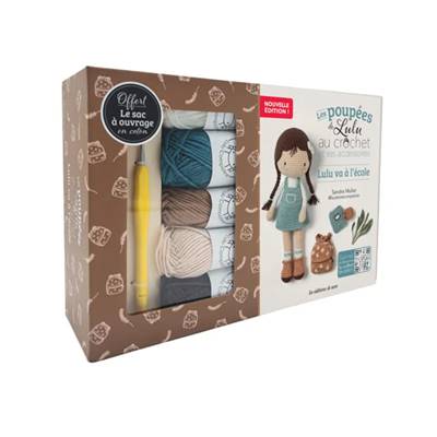 COFFRET LES POUPEES DE LULU AU CROCHET -LULU VA A L'ECOLE - NELLE ED.